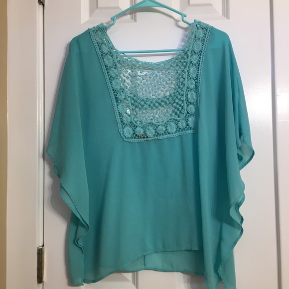 Flowy turquoise top - Picture 1 of 2